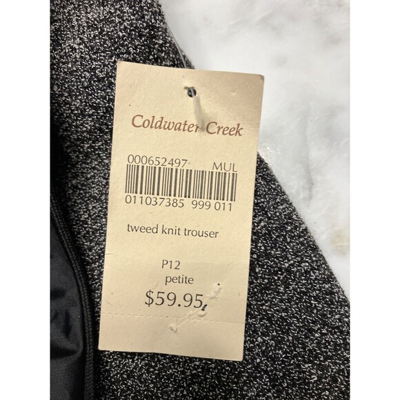 Coldwater Creek Petite Women's Size 12 Tweed Knit Trouser Black/White NWT - Picture 6 of 9
